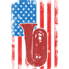 Tuba player U.S. Flag