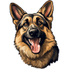 German Shepherd Head Motif