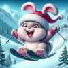 Lapin Saut Ski Noël
