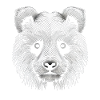 Bezaubernde Op-Art-Panda-Porträt-Leinwand
