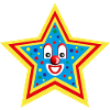 Karneval Stern mit Konfetti.