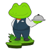Plateau de serveur grenouille