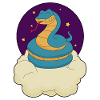 Snake, Night, Stars, Clouds