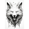 Gruseliger schwarzer Fuchs