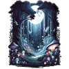 Mystischer Wald bei Nacht