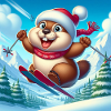 Groundhog Jumping Ski Christmas