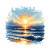 Impressionistisches Gemälde eines Sonnenaufgangs ü