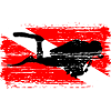 Diving Silhouette on Red Flag