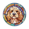 Cockapoo Hunderasse Buntes Glas Buntes Wassercol