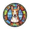 Bullterrier Hunderasse Buntes Glas