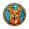 Dingo Hunderasse Buntes Aquarell