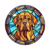 Bordeauxdogge Hunderasse Buntglas bunt