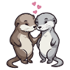 Dans l’amour Otter Hearts Love