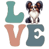 Papillon amoureux des chiens