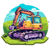 Bagger Baustelle Zeichnung