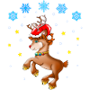 Reindeer Rudolf with Santa hat