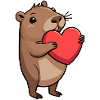 Capybara avec coeur Saint-Valentin