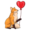 Fox Heart Balloon