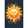 Simpatico disegno del sole in estate