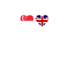 Singapour UK Heartbeat Flag Singapourien