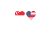 Singapour USA Heartbeat Flag Singapourien