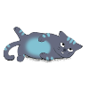 Katze in horizontaler Pose