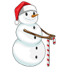 Snowman Christmas Candy Cane