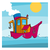 Buntes Bild eines lustigen Schleppers