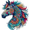 Pferd mit Mandalas verziert