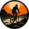 Mountain biking at sunset