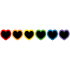 Rainbow LGBT Hearts black