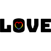Love Heart Rainbow black