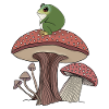 Chunky Frog on a Mushroom