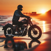 Motorcycle Old Sunset 1
