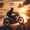 Motorcycle Old Sunset 2