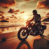 Motorcycle Old Sunset 3