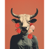 Woman cow surreal collage