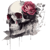 skull with roses full
