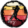 Baseball Sunset Silhouette