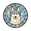 Husky-Hunderasse Buntes Aquarell