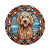 Labradoodle Hunderasse Buntes Glas