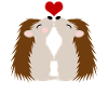Hedgehog Kissing Hedgehogs