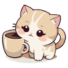 Cat with Coffee