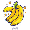 Cute hearts and love bananas