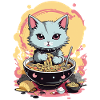 Cat Ramen Japan Pastel Aesthetic