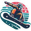 Dynamic Snowboarder Motion Illustration