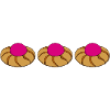 Three Cookies with Cherry