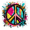 Buntes Peace Zeichen Frieden