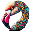 Rosa Flamingo mit Mandalas verziert