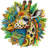 Giraffe mit Mandalas verziert
